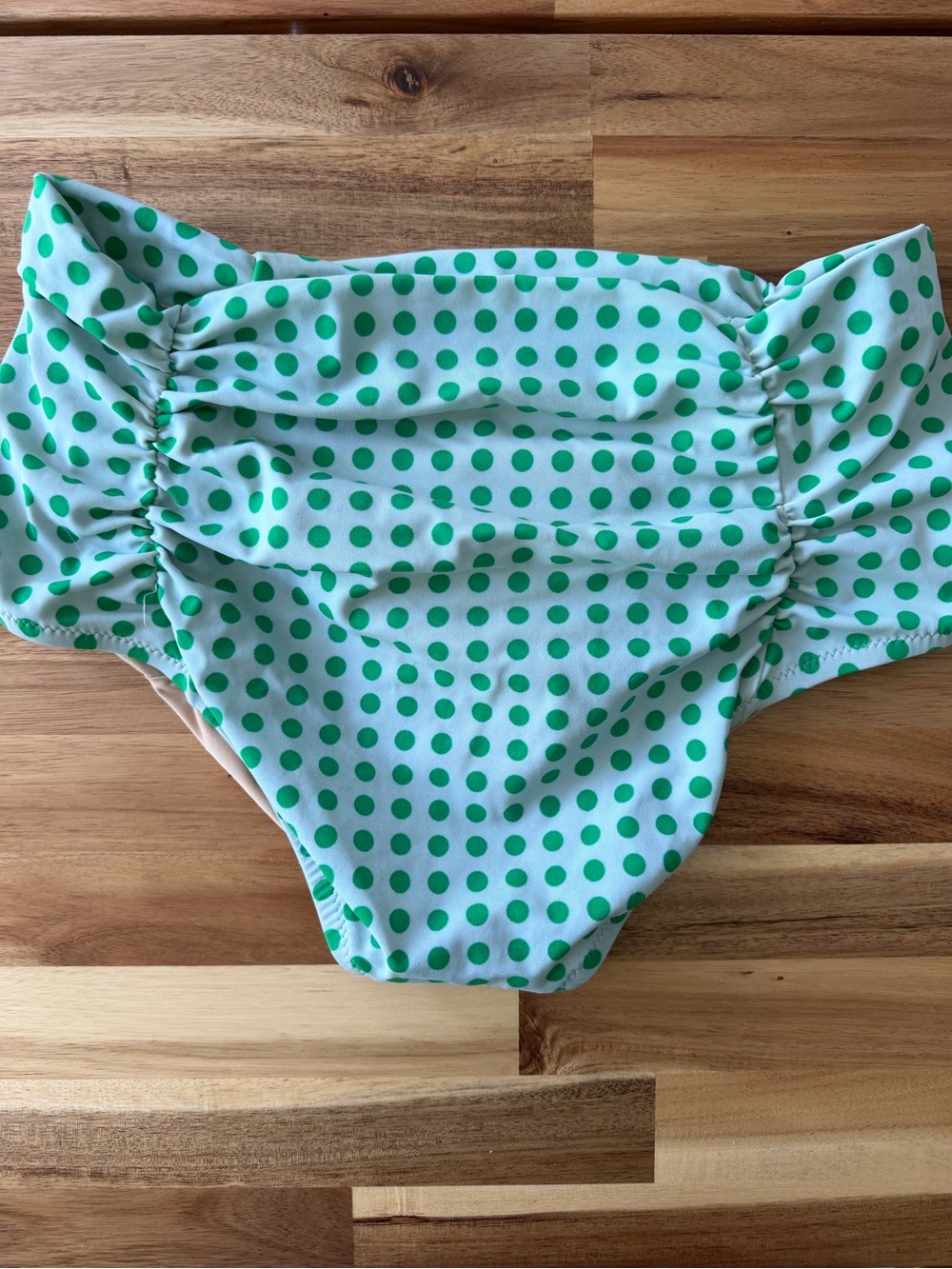J. Crew Green Polka Dot Bikini Bottoms with Nude Lining - Picture 4 of 4